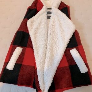 Buffalo Plaid Sherpa Vest size-OS